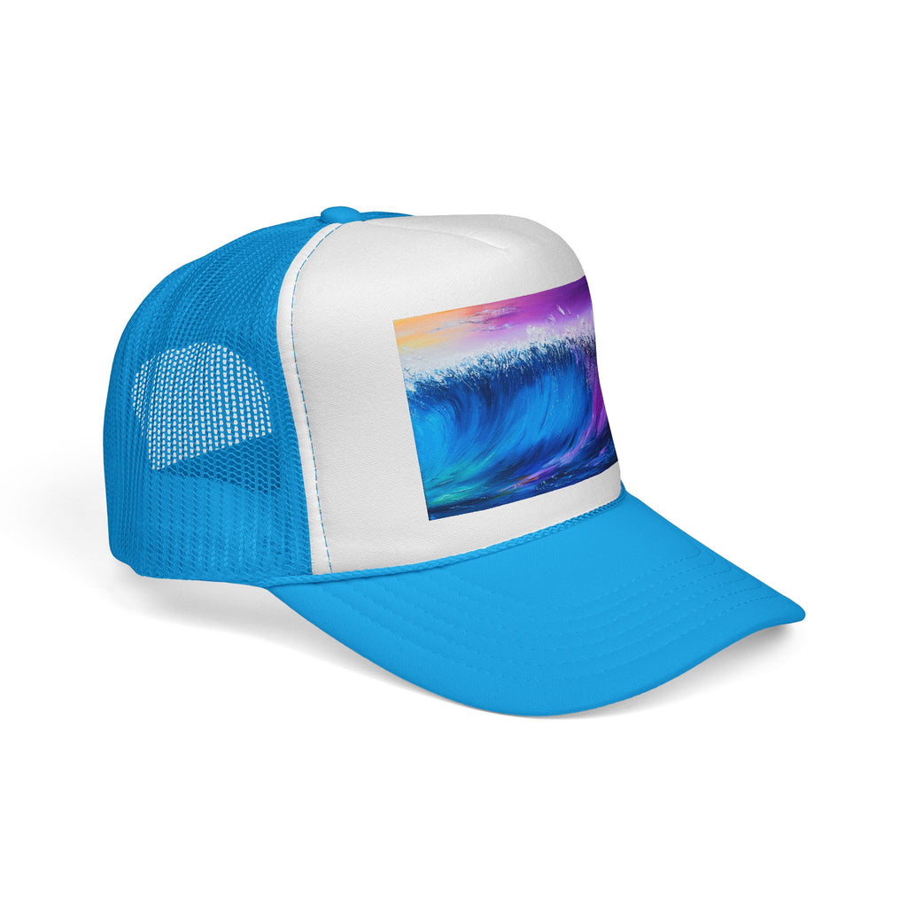 Ocean Wave Trucker Cap — Colorful Surf Art Mesh Hat