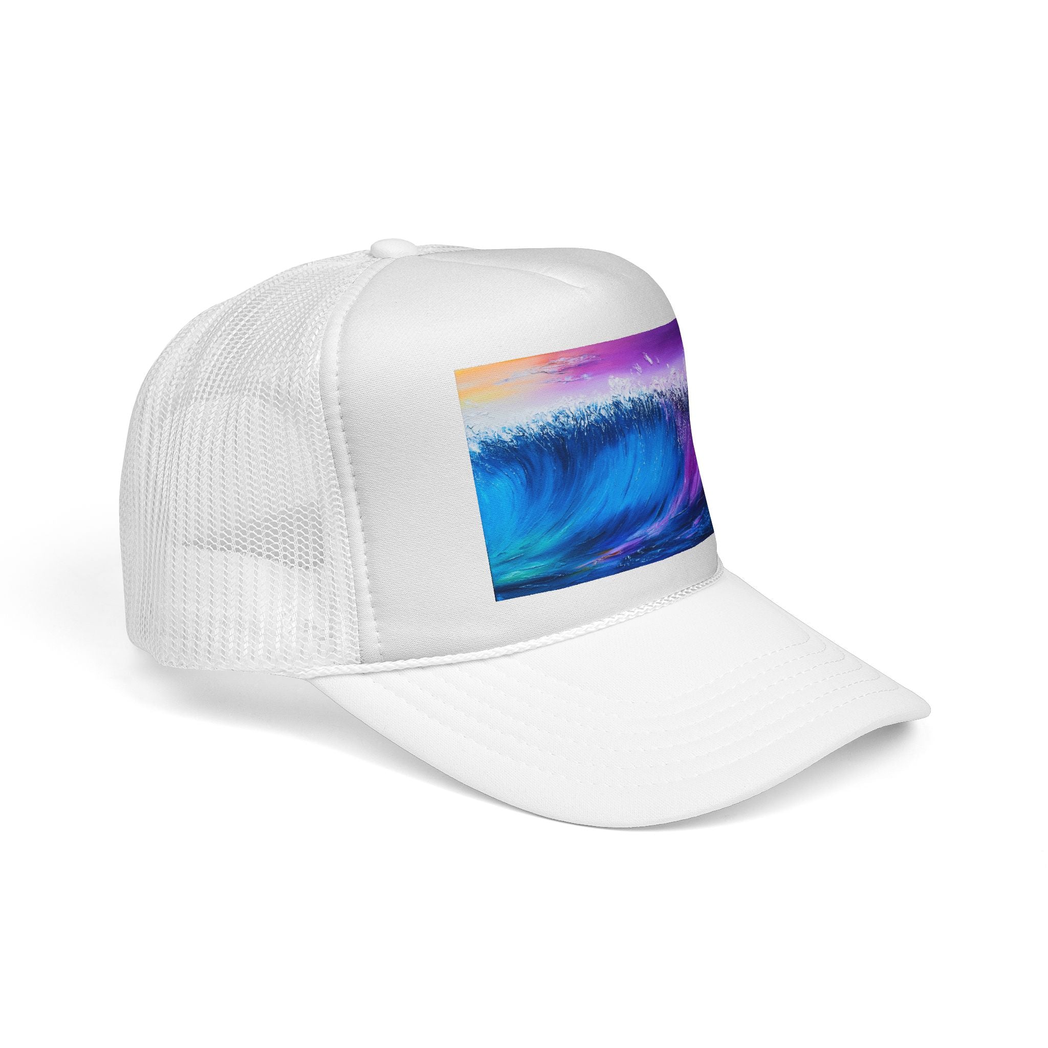 Ocean Wave Trucker Cap — Colorful Surf Art Mesh Hat