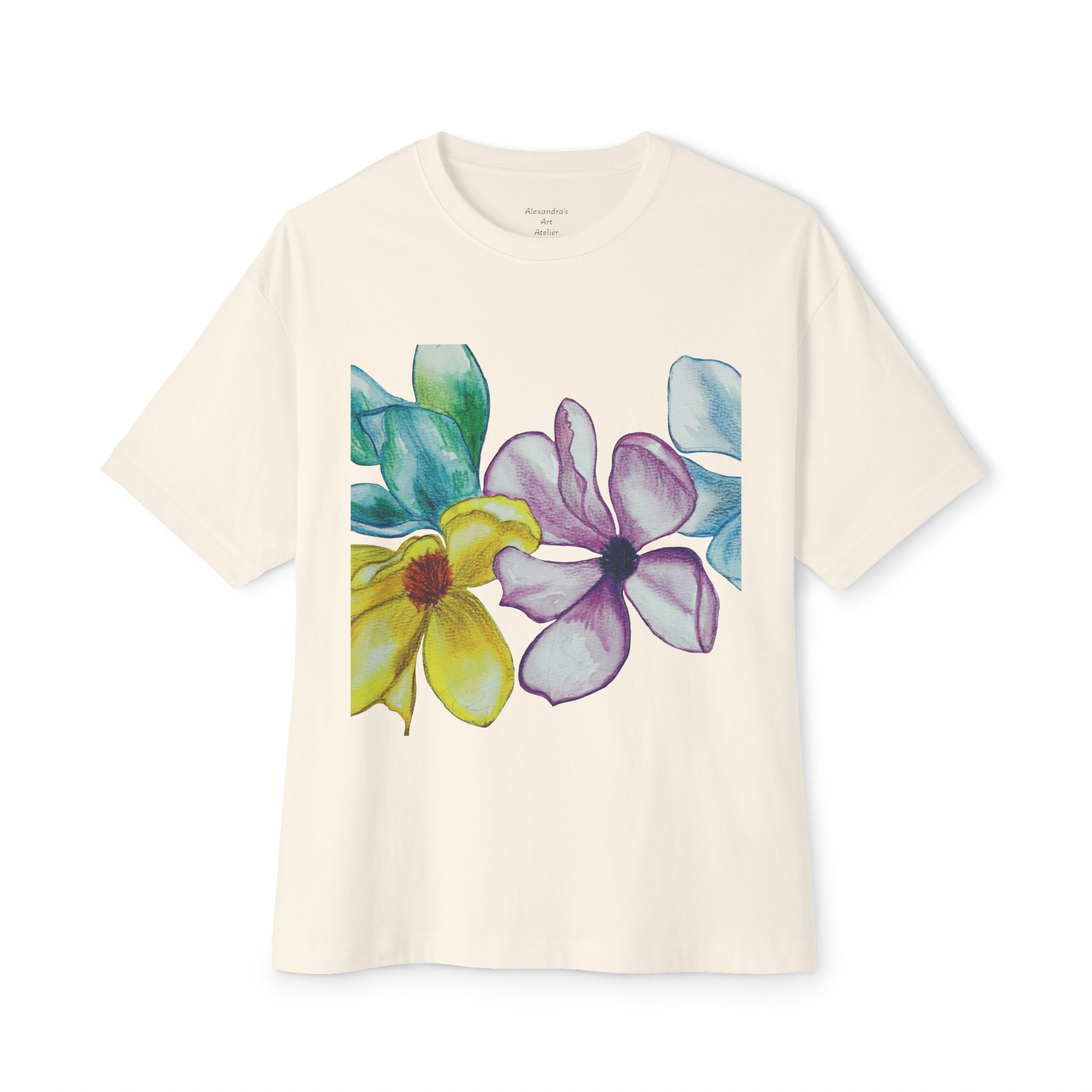 Hand-Painted Tropical Flowers T-Shirt | Floral Illustration Tee