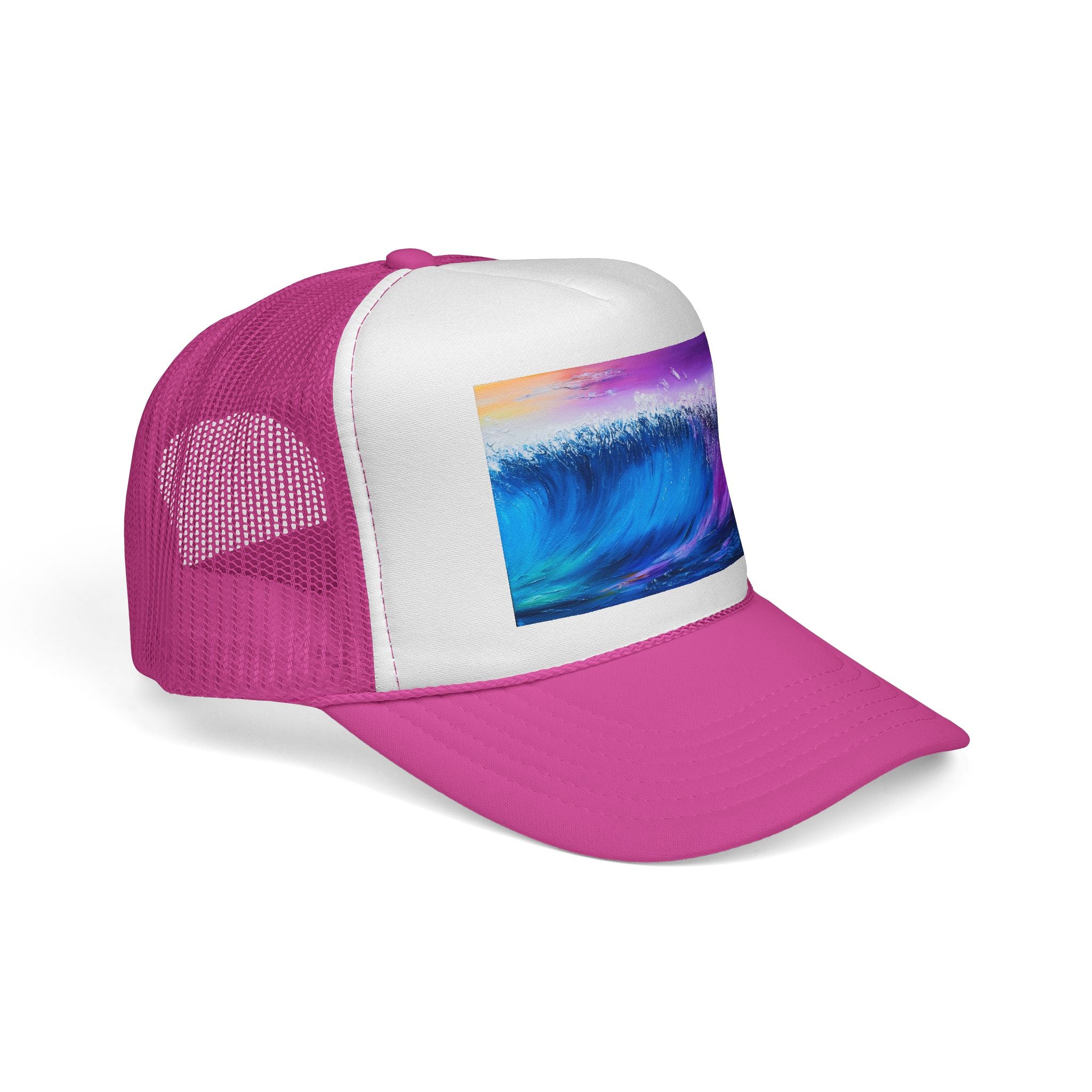 Ocean Wave Trucker Cap — Colorful Surf Art Mesh Hat