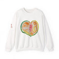 Unisex Handpainted Citrus Heart Crewneck Sweatshirt