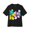 Watercolor Hand-Painted Floral Tee — Vibrant Canvas Flowers Oversized Boxy T-Shirt