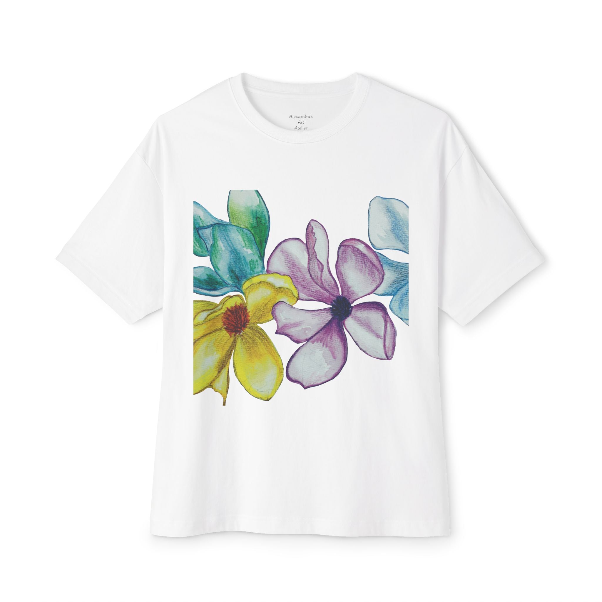 Copy of Hand-Painted Tropical Flowers T-Shirt | Floral Illustration Tee