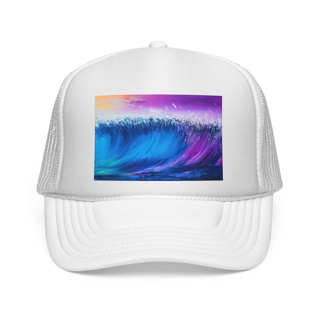 Ocean Wave Trucker Cap — Colorful Surf Art Mesh Hat