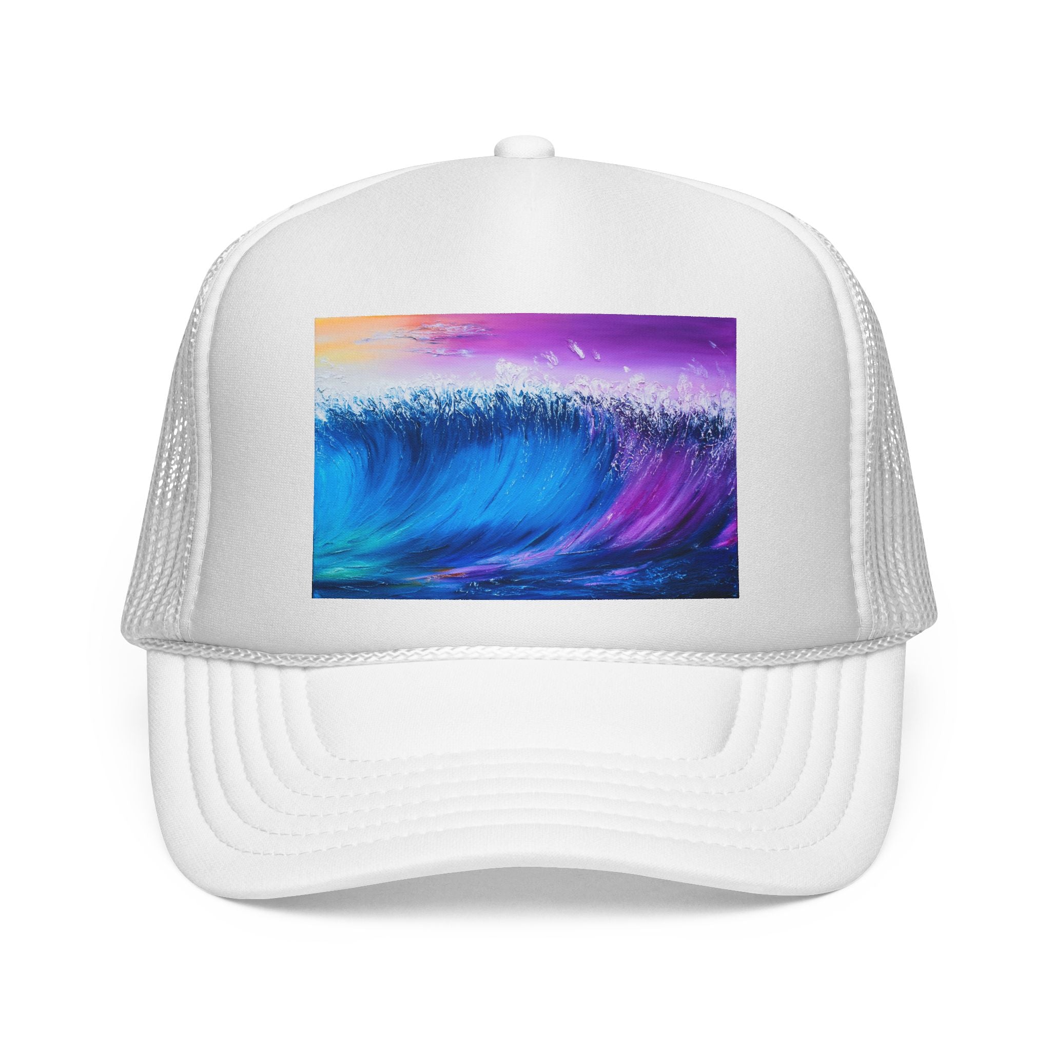 Ocean Wave Trucker Cap — Colorful Surf Art Mesh Hat